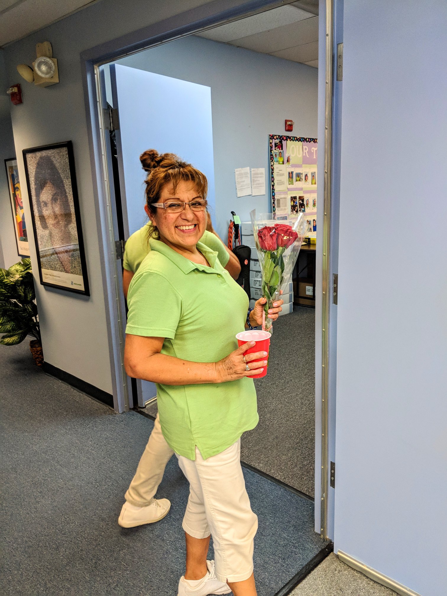 Woman holding flowers