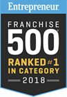 Entrepreneur Franchise 500: Ranked #1 in Category 2018