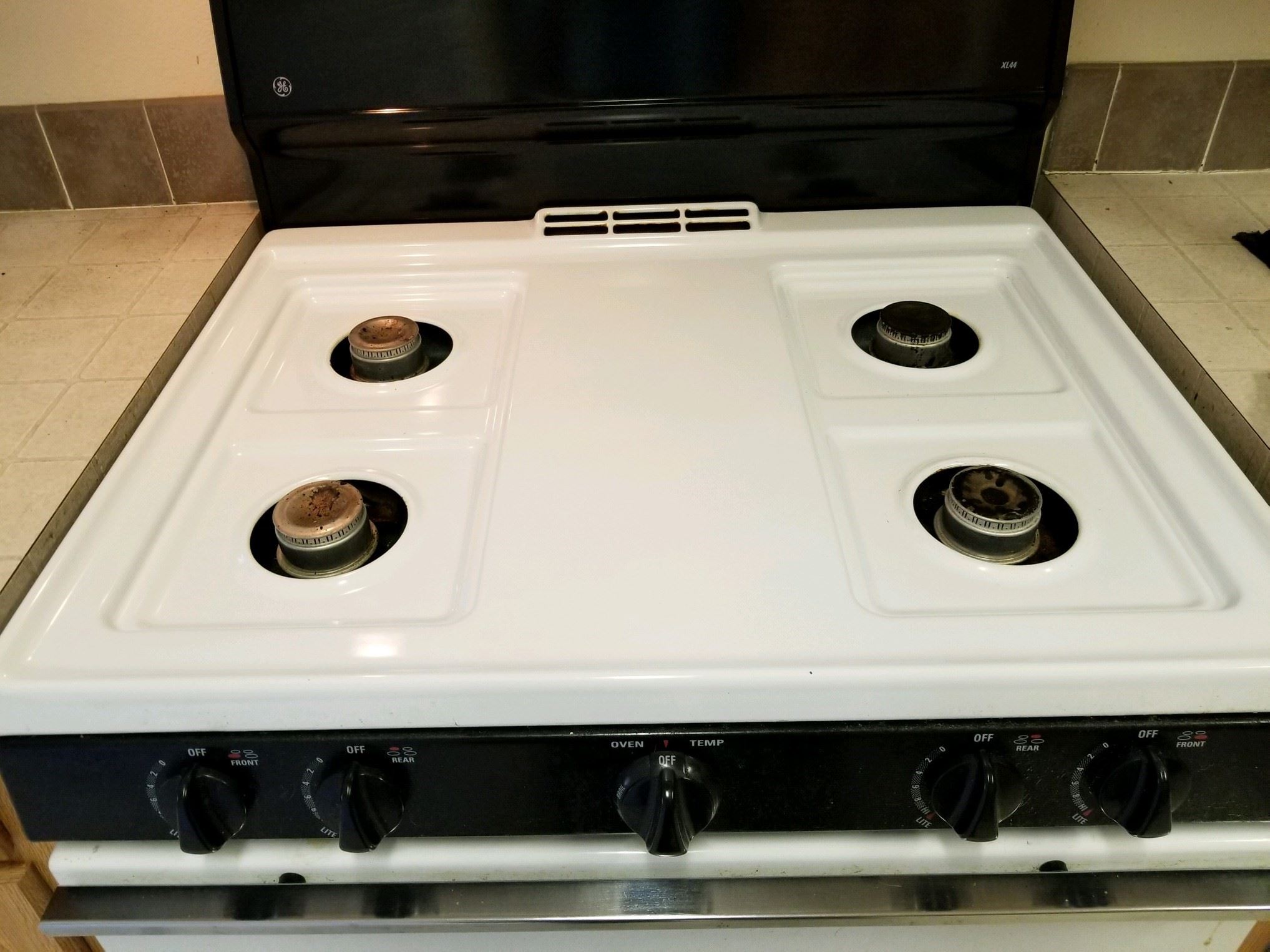 stove top after being cleaned