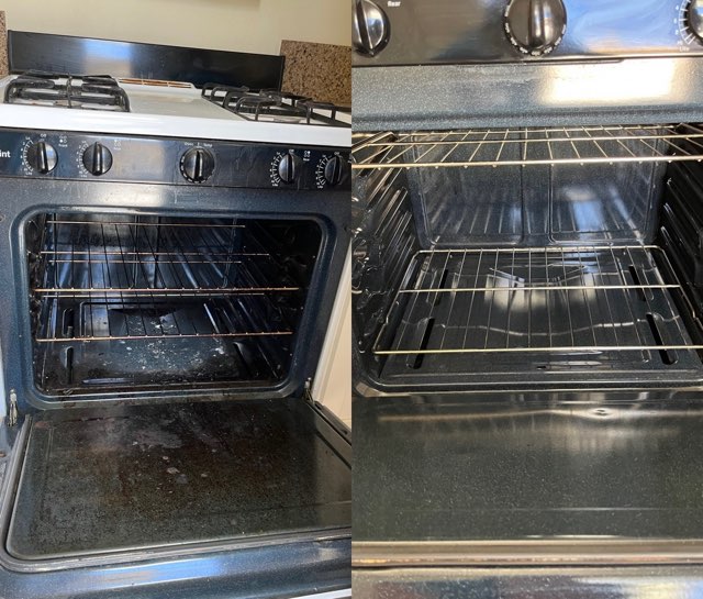 oven cleaning before and after
