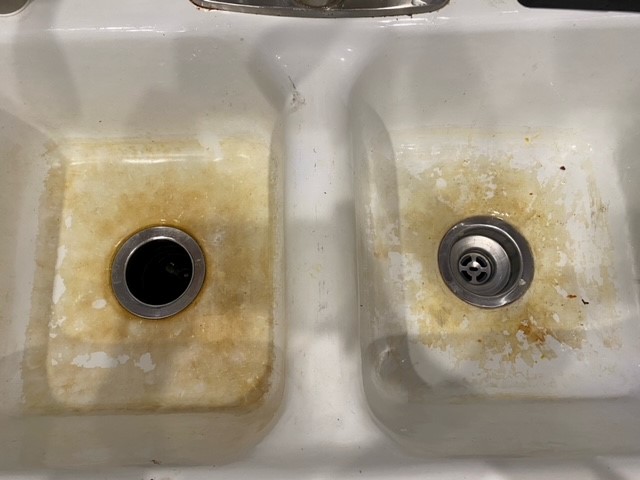 dirty sink before