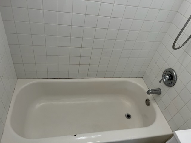 cleaned bathtub after