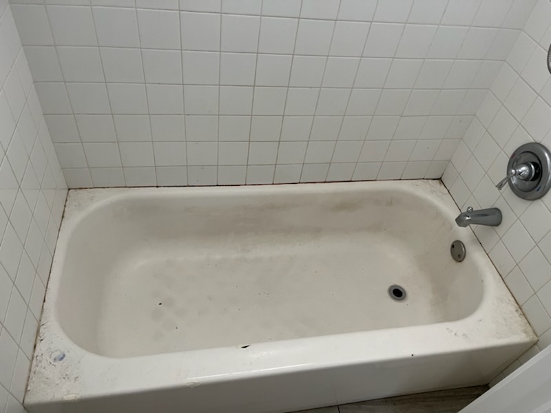 dirty bathtub before